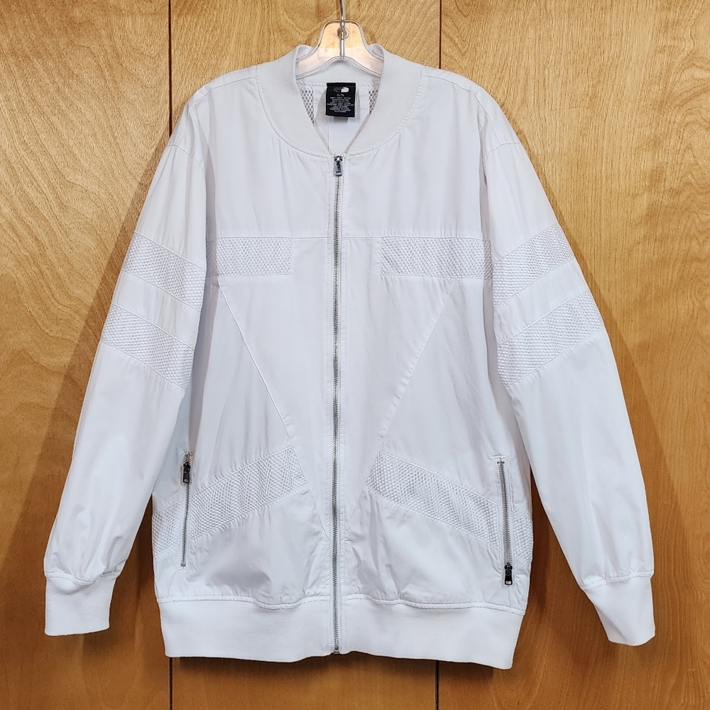 White oversized unisex bomber jacket